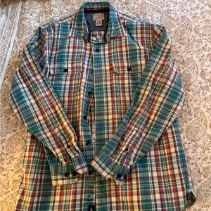 L.L. Bean Multicolor Plaid Casual Button Down Shirt